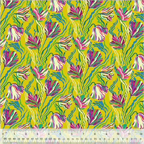 Botanica by Sally Kelly - Tulip Chartreuse - sold by the half yard