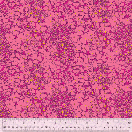 Botanica by Sally Kelly - Periwinkle Magenta - sold by the half yard