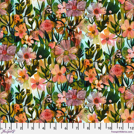 In the Pink by Esté MacLeod - Anemones Multi - sold by the half yard