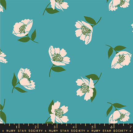 PRE-ORDER! Juicy by Melody Miller - Fluttering Dark Turquoise - sold by the half yard