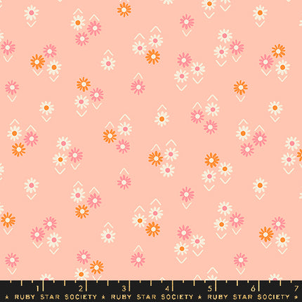 PRE-ORDER! Juicy by Melody Miller - Baby Flowers Peach - sold by the half yard