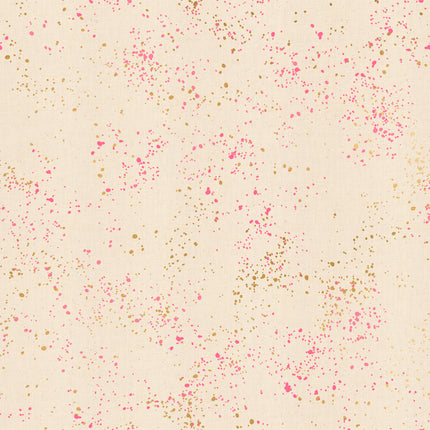 Speckled Metallic by Rashida Coleman-Hale - Neon Pink - sold by the half yard