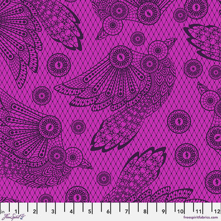 Nightshade Deja Vu by Tula Pink - Raven Lace Oleander - sold by the half yard