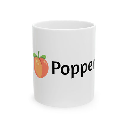 Peach Popper Ceramic Mug - Fun Gift for Friends, Funny gag gift