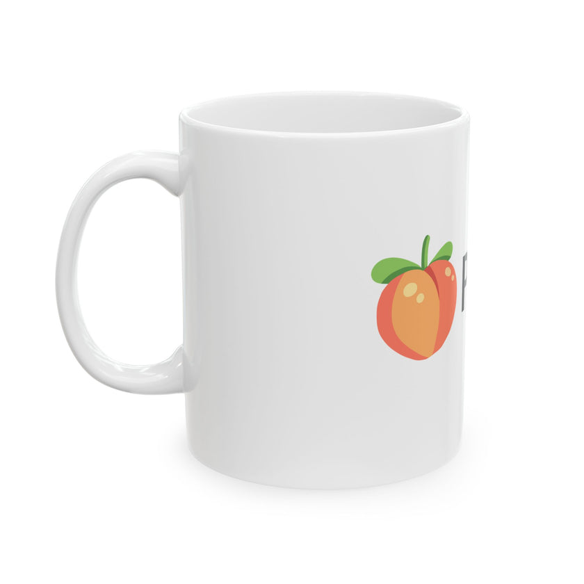 Peach Popper Ceramic Mug - Fun Gift for Friends, Funny gag gift