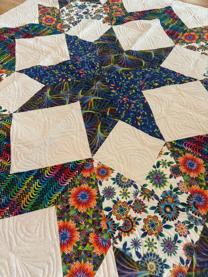 Handmade Patchwork Quilt Carpenter Star | Quilt 72