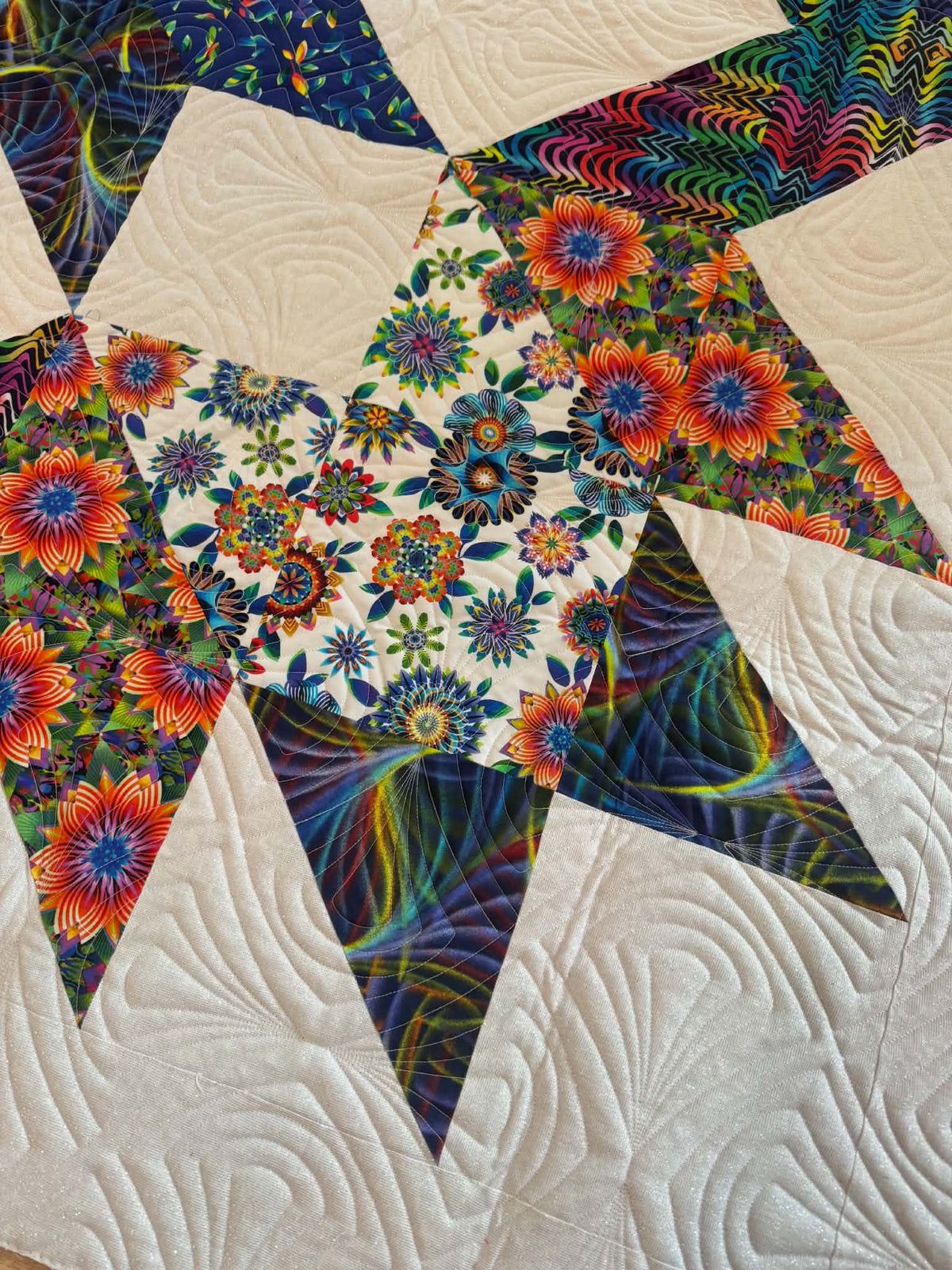 Handmade Patchwork Quilt Carpenter Star | Quilt 72