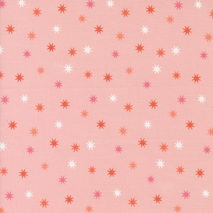 Hey Boo by Lella Boutique - Practical Magic Stars Bubble Gum Pink - sold by the half yard