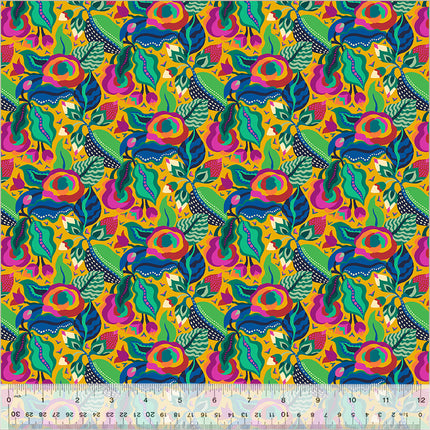 Botanica by Sally Kelly - Camellia Gold - sold by the half yard