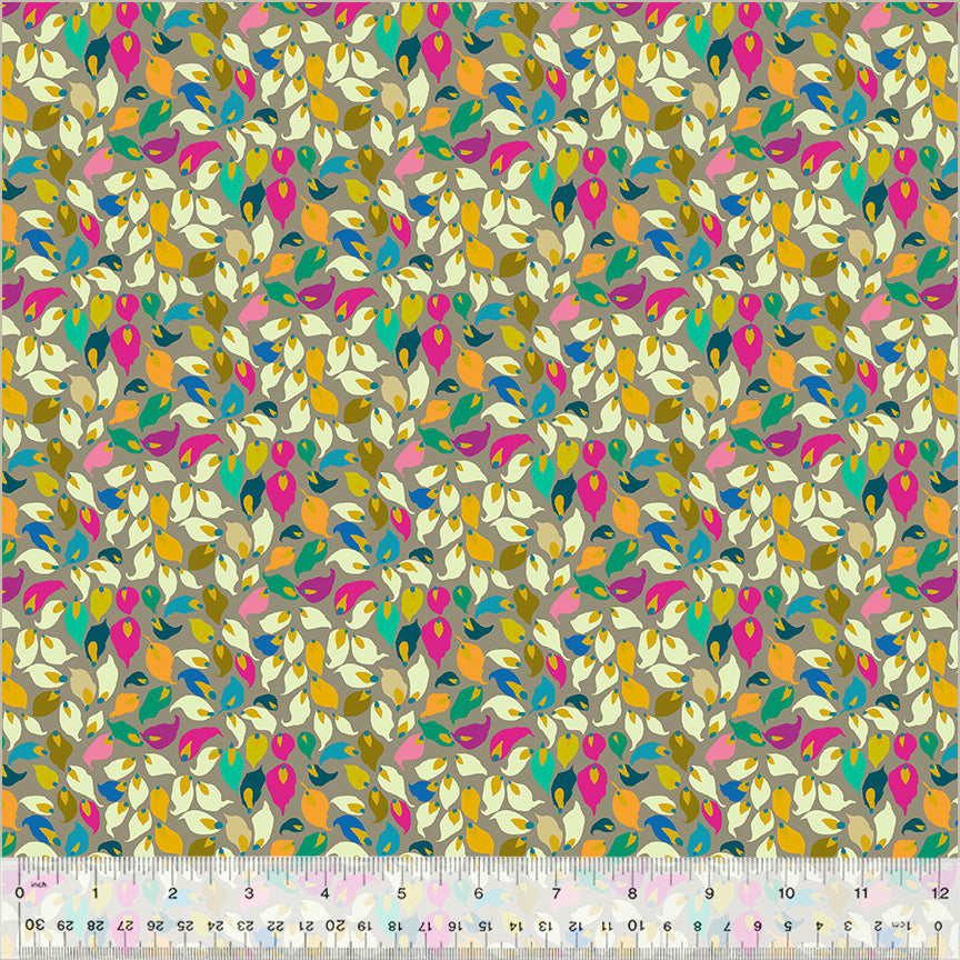 Botanica by Sally Kelly - Summer Leaves Mushroom - sold by the half yard
