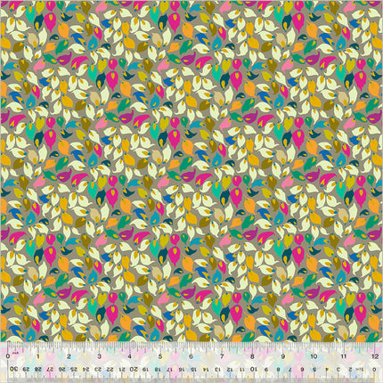 Botanica by Sally Kelly - Summer Leaves Mushroom - sold by the half yard