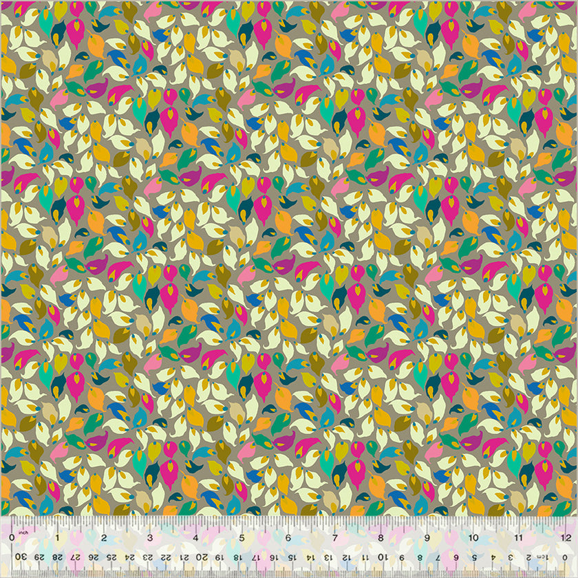 Botanica by Sally Kelly - Summer Leaves Mushroom - sold by the half yard
