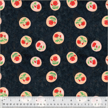 IN-STOCK! Heather Ross By Hand - Rose Cameo Night - sold by the half yard