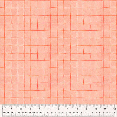Heather Ross By Hand - Drawn Plaid Salmon - sold by the half yard