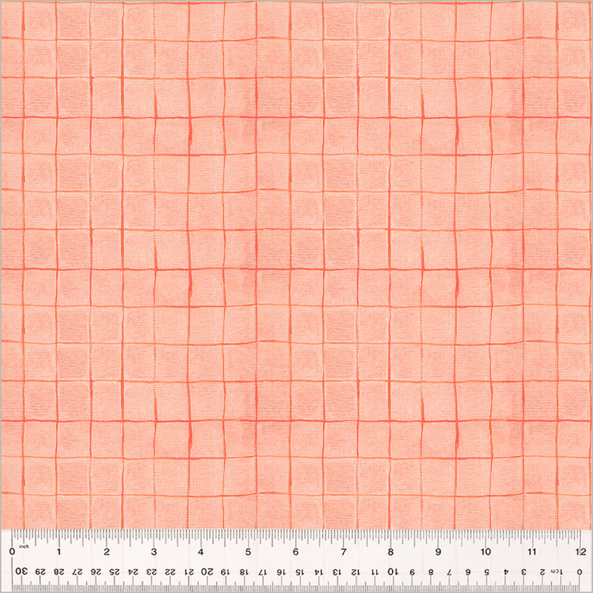 IN-STOCK! Heather Ross By Hand - Drawn Plaid Salmon - sold by the half yard