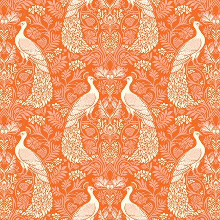 Wild Abandon by Heather Bailey - Rogues & Scoundrels Tangerine - sold by the half yard