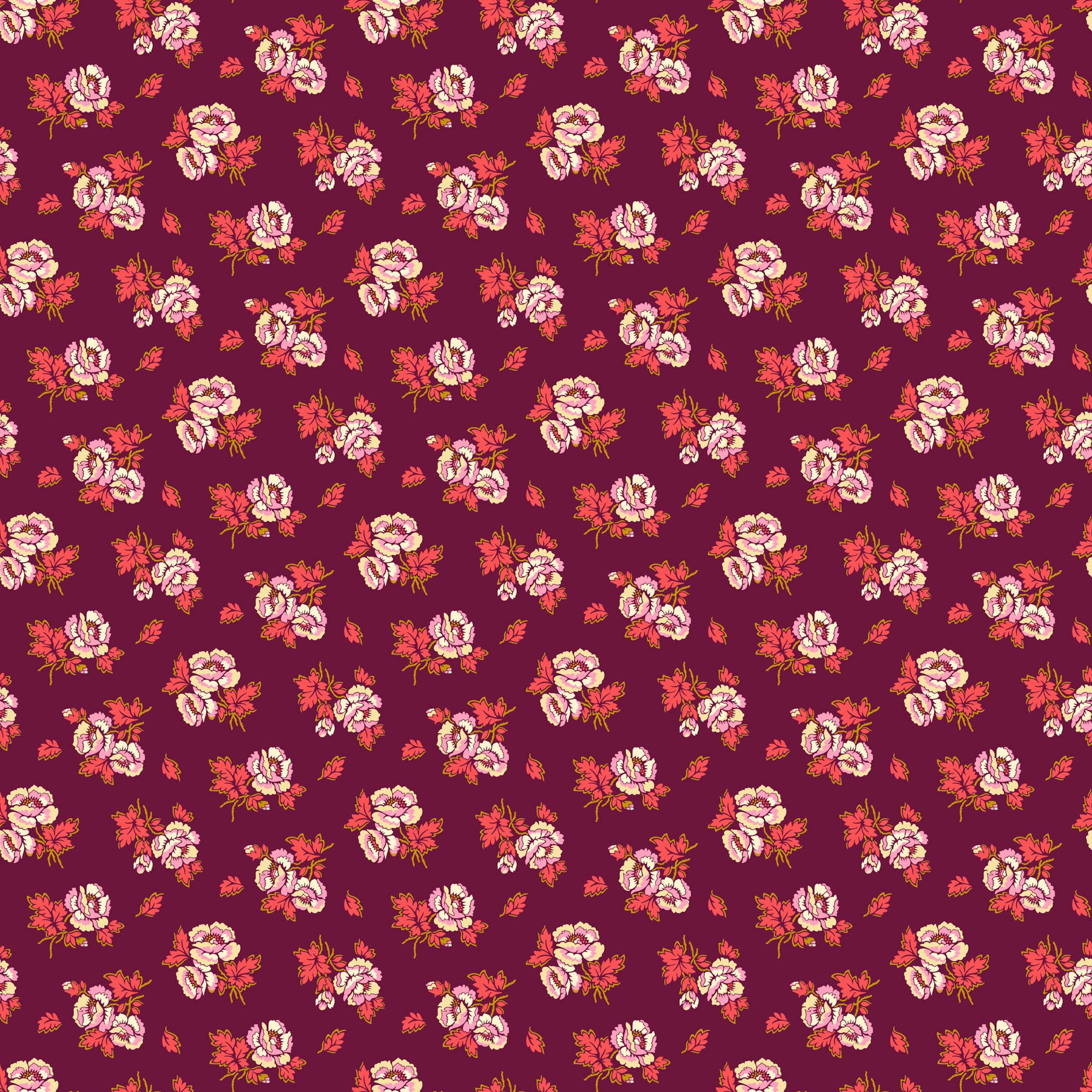 Wild Abandon by Heather Bailey - Unbound Plum - sold by the half yard