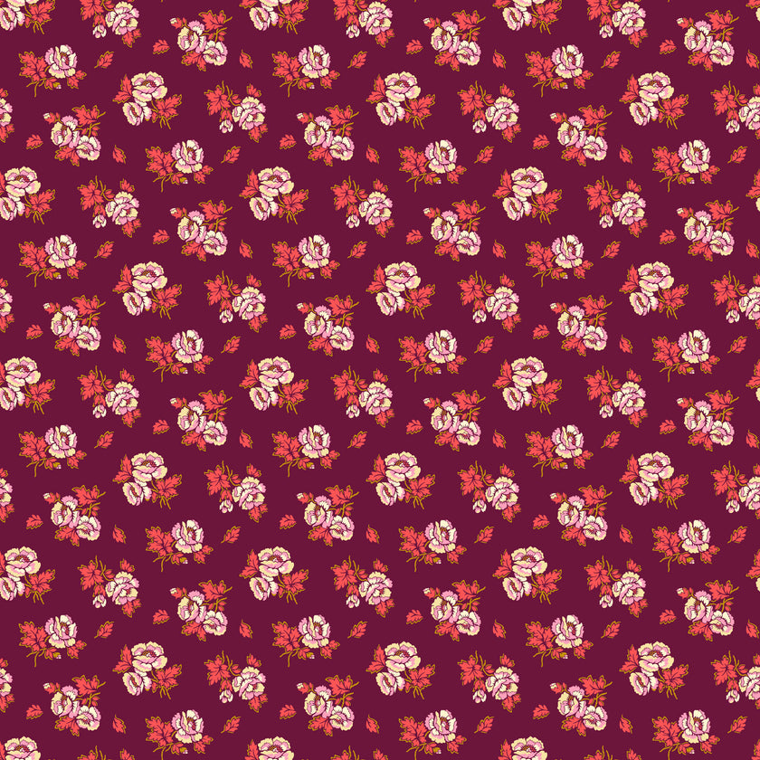 Wild Abandon by Heather Bailey - Unbound Plum - sold by the half yard