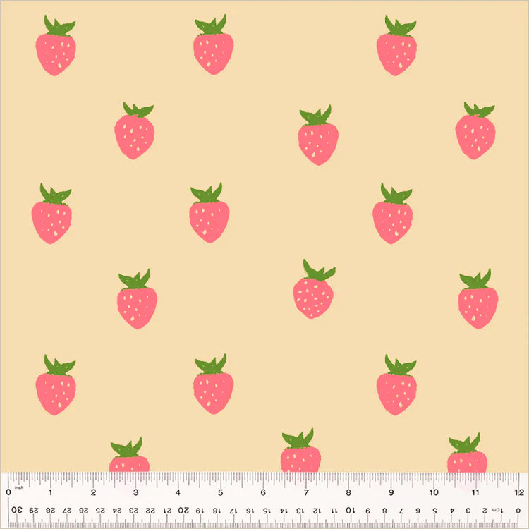 WIDEBACK Heather Berry in ecru 108in by Windham Fabrics - sold by the half yard
