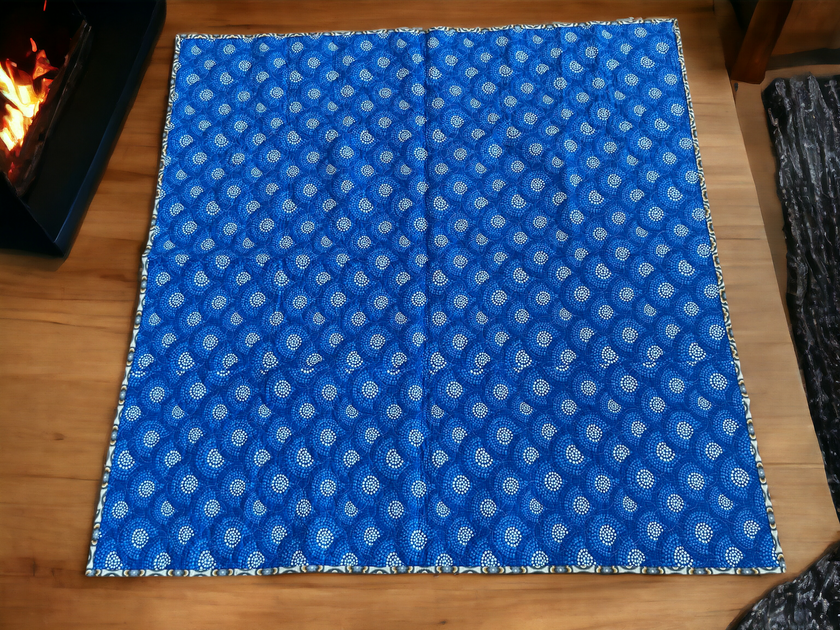 Blue and Yellow Strip Quilt (59