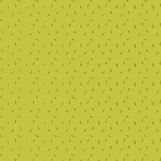 Atomic by Libs Elliott - Lightning Bolt Avocado - sold by the half yard