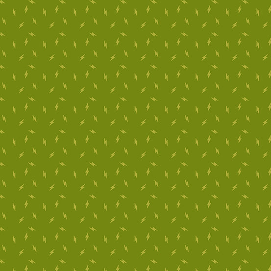 Atomic by Libs Elliott - Lightning Bolt Olive - sold by the half yard