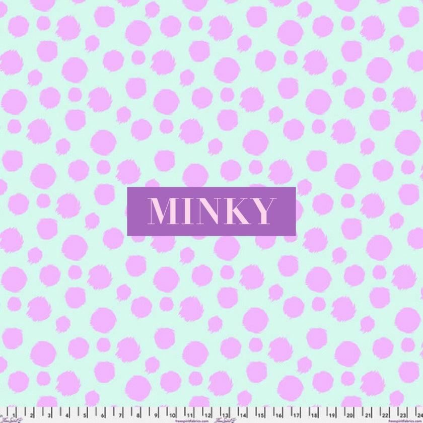 IN STOCK! Tabby Road déjà vu by Tula Pink - MINKY Fur Ball Technomint - sold by the yard