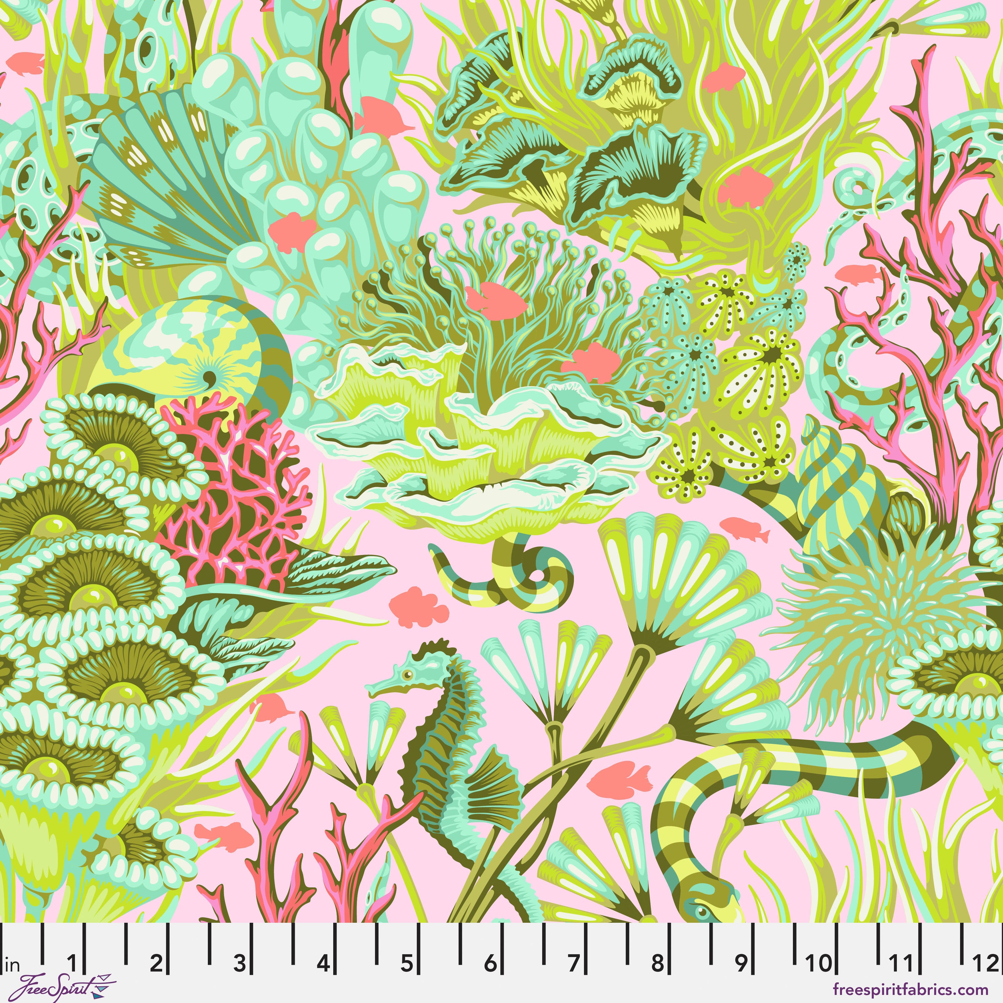 Floral Reef by Tula Pink - Reef What You Sew - Coralline - sold by the half yard