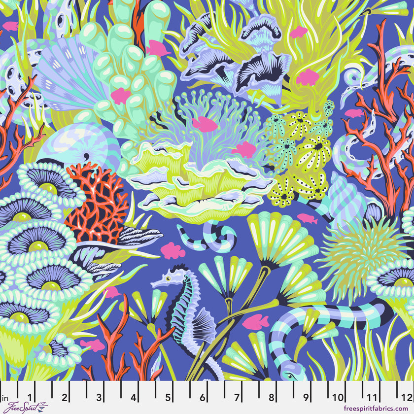 Floral Reef by Tula Pink - Reef What You Sew - Marine - sold by the half yard