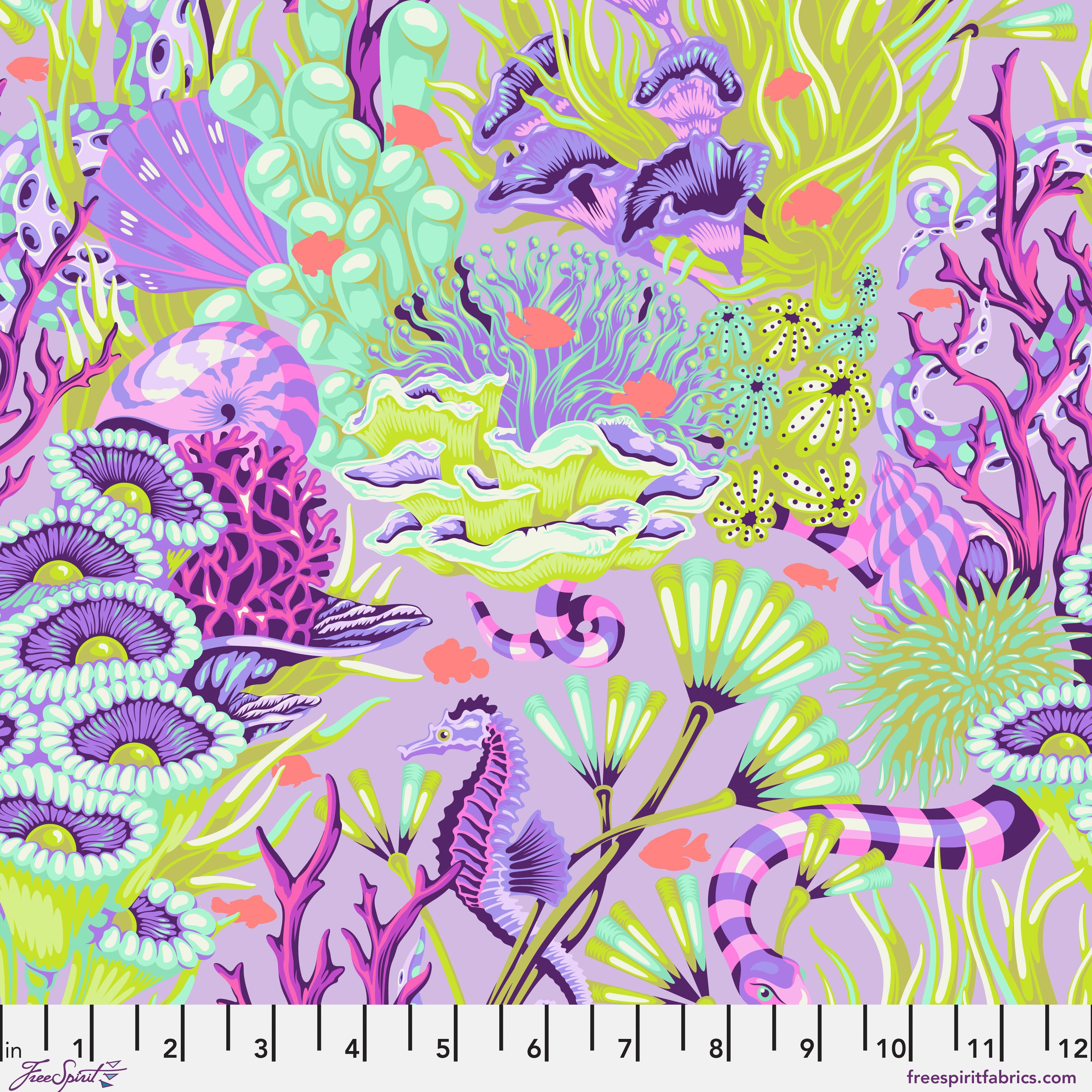 Floral Reef by Tula Pink - Reef What You Sew - Ultraviolet - sold by the half yard