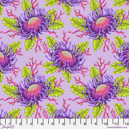 Floral Reef by Tula Pink - Friends & Anemones - Ultraviolet - sold by the half yard