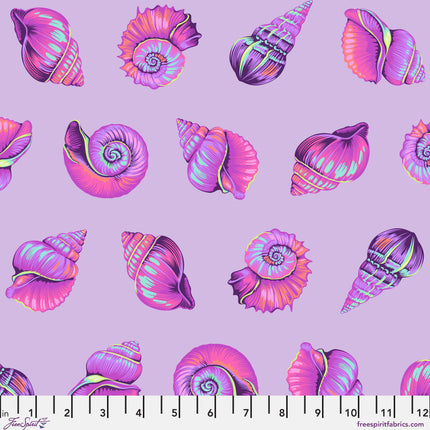 Floral Reef by Tula Pink - Lil Shelly - Ultraviolet - sold by the half yard