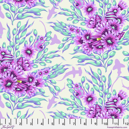 Floral Reef by Tula Pink - Shadow Sharks - Ultraviolet - sold by the half yard
