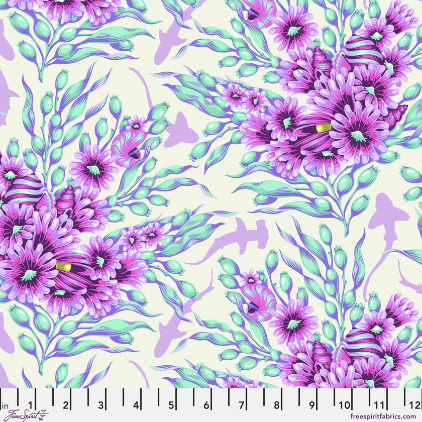 Floral Reef by Tula Pink - Shadow Sharks - Ultraviolet - sold by the half yard