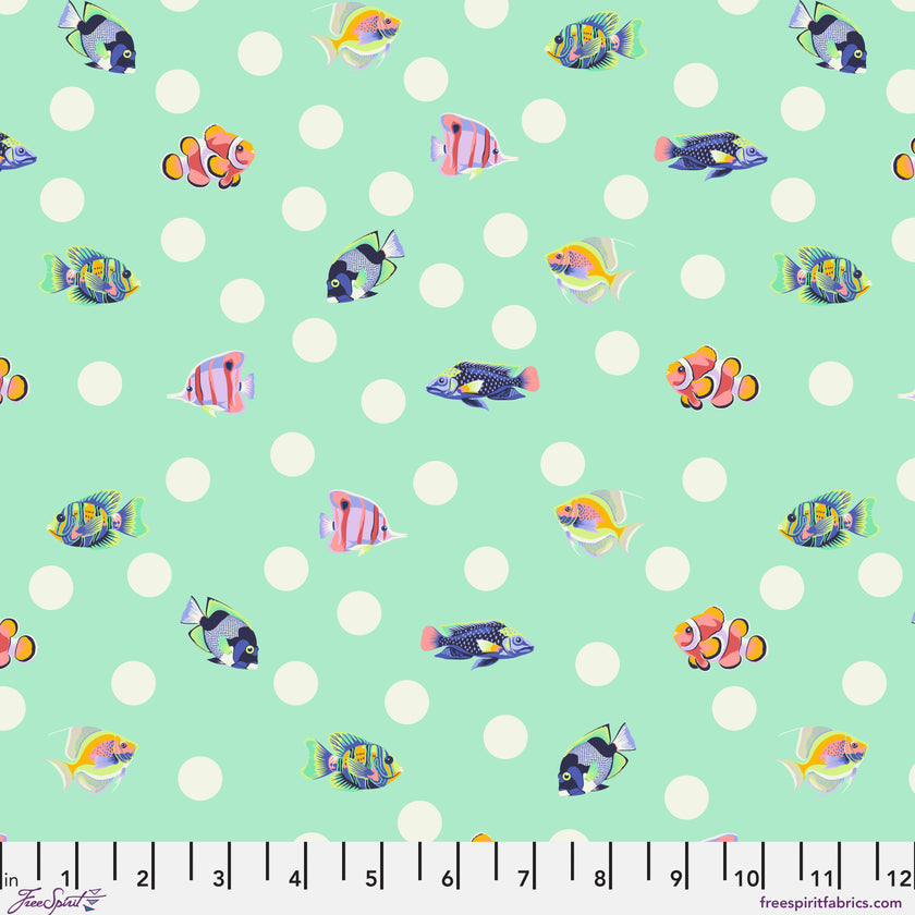 Floral Reef by Tula Pink - School Crossing - Seafoam - sold by the half yard