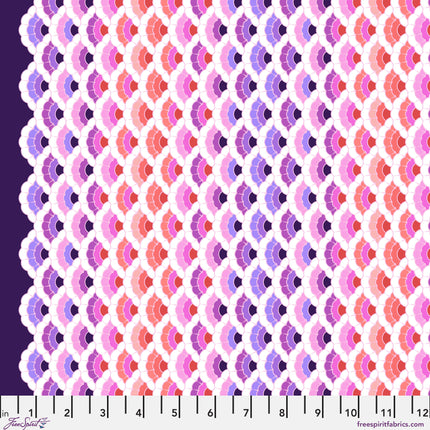 Floral Reef by Tula Pink - Aquatic Lace - Ultraviolet - sold by the half yard