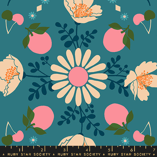 Juicy by Melody Miller - Hearts Sorbet - sold by the half yard