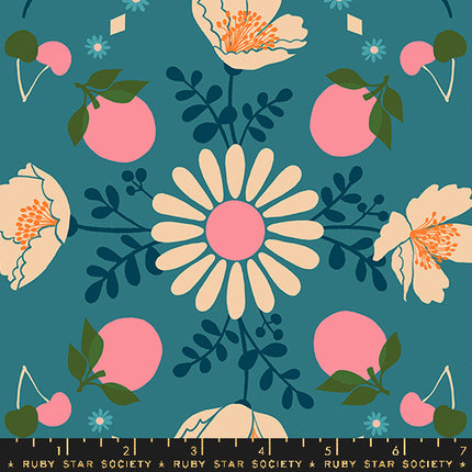 Juicy by Melody Miller - Hearts Sorbet - sold by the half yard