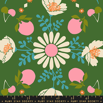 Juicy by Melody Miller - Hearts Sorbet - sold by the half yard
