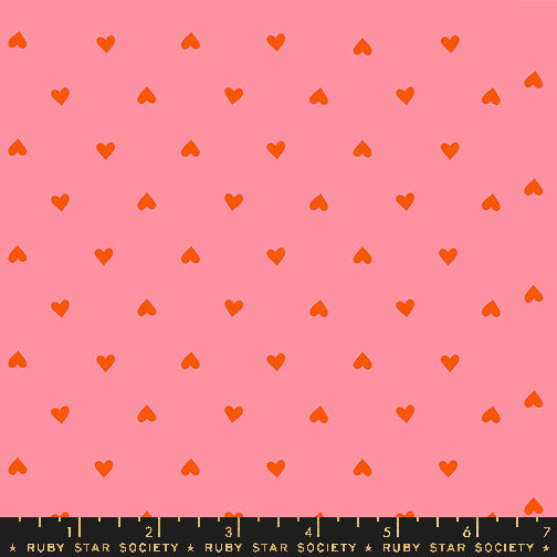 Juicy by Melody Miller - Hearts Sorbet - sold by the half yard