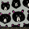 Teddy and the Bears by Sarah Watts - Teddy and the Bears Bear Heads Steel CANVAS - sold by the half yard