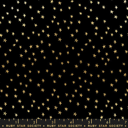 Starry by Alexia Abegg - Mini Starry Black Gold - sold by the half yard