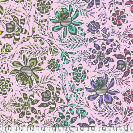 WIDEBACK ROAR! 108in sateen by Tula Pink - Super Wild Vine Blush - sold by the half yard