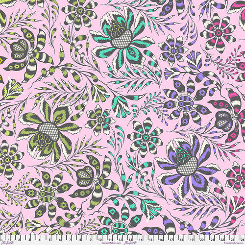 WIDEBACK ROAR! 108in sateen by Tula Pink - Super Wild Vine Blush - sold by the half yard