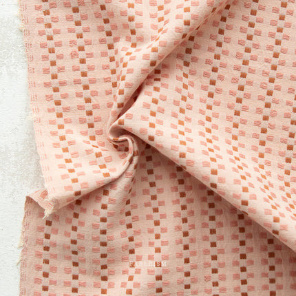 Canyon Springs - Basket Weave Soft Pink - sold by the half yard