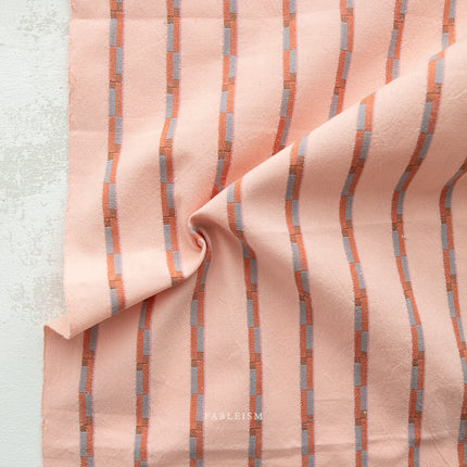 Canyon Springs - Track Stripe Blossom Pink - sold by the half yard