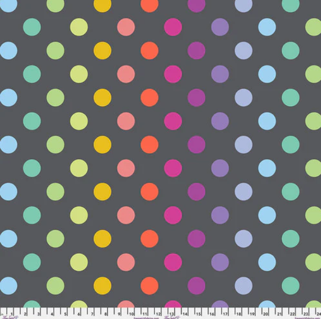 Freespirit Fabric - MINKY Disco Poms - Shadow - sold by the yard