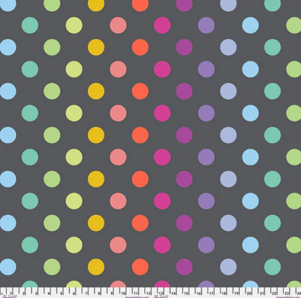 Freespirit Fabric - MINKY Disco Poms - Shadow - sold by the yard