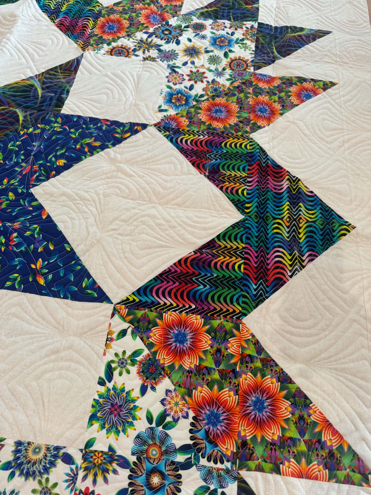 Handmade Patchwork Quilt Carpenter Star | Quilt 72