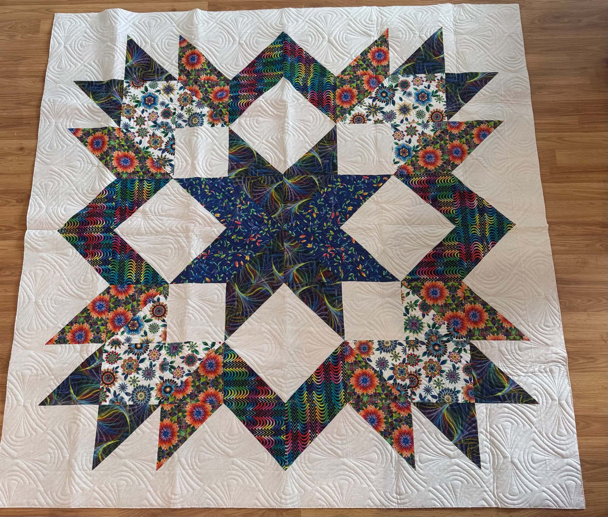 Handmade Patchwork Quilt Carpenter Star | Quilt 72